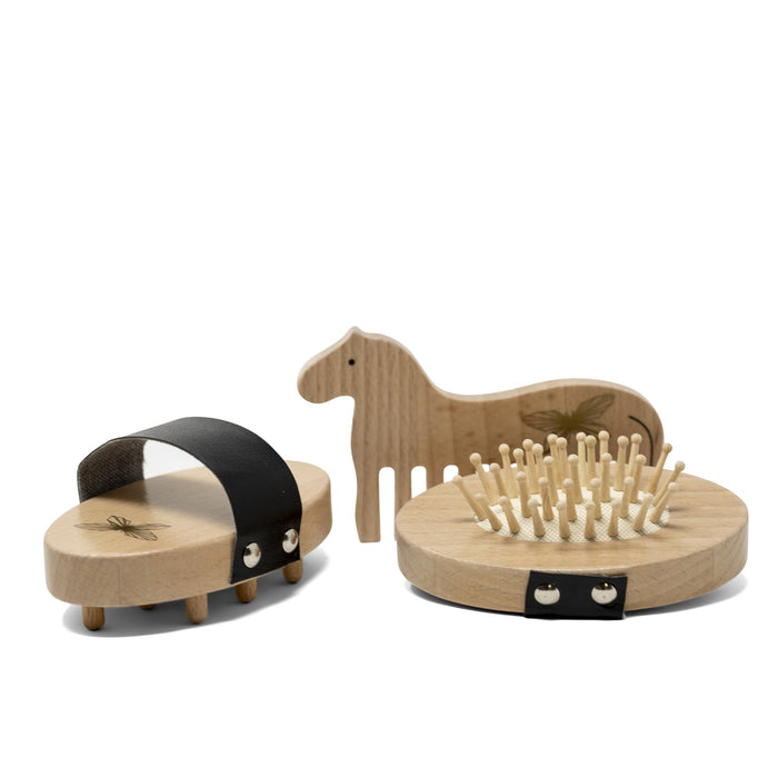 by ASTRUP Pflege-Set Pferd 8-teilig (Spielset aus Holz)